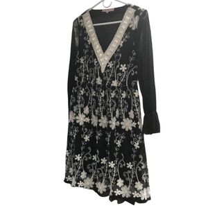 Young Essence | Black Mesh Dress w White accents